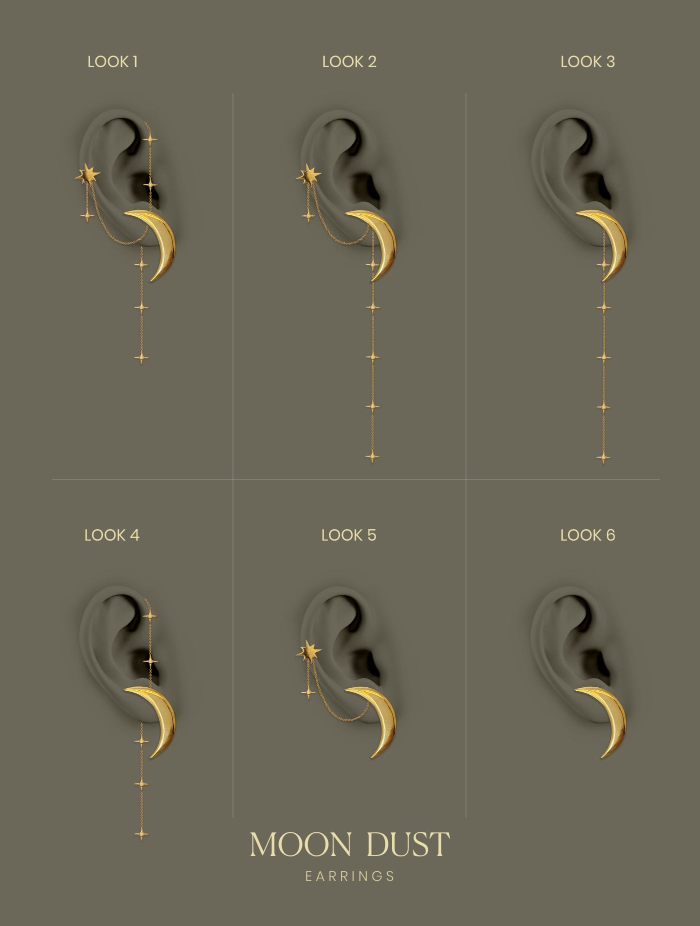 Elegant jewellery moon dust drip earrings for women