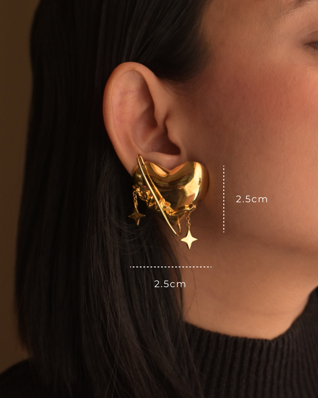 Love Note Stud with Ear Cuff