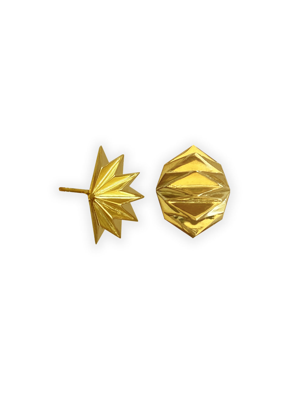 Affordable Lunar rock gold stud earrings