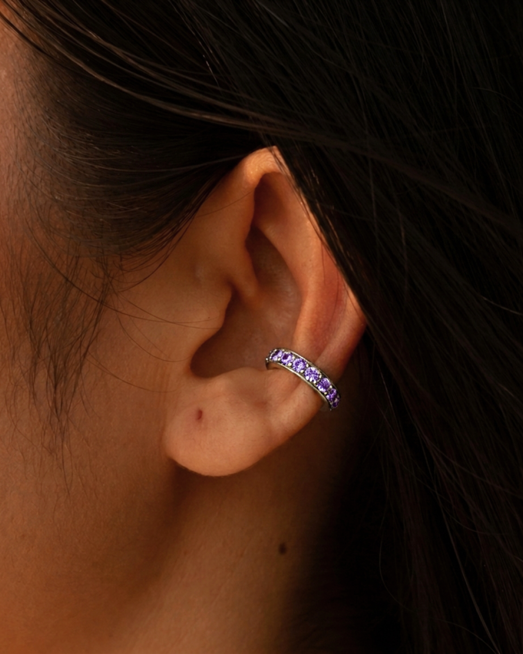 Frozen Tide Ear Cuff Amethyst