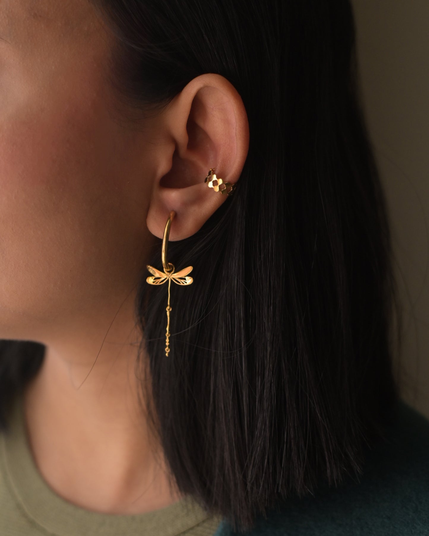 Dragonfly Hoop Earrings