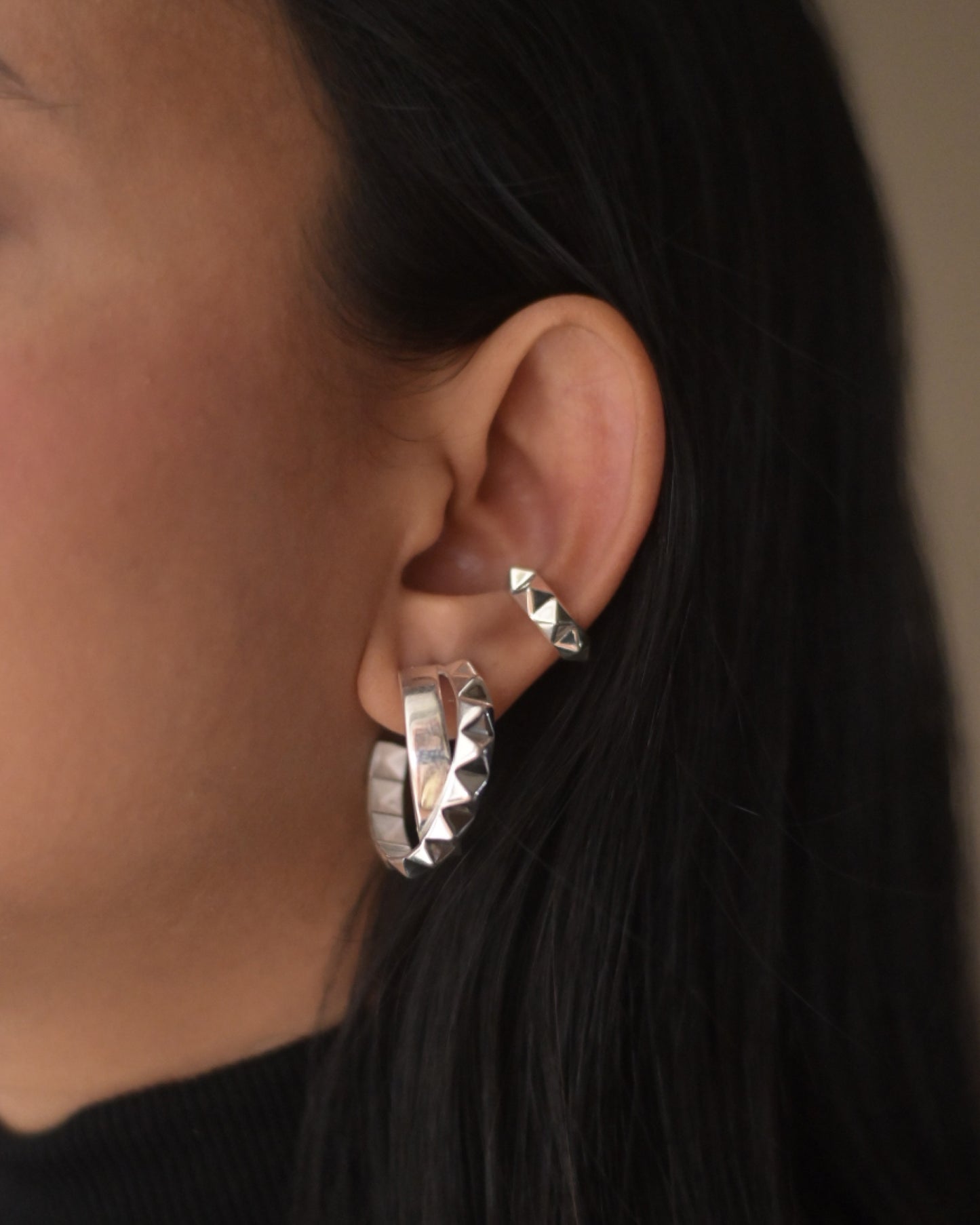 Sunburst Hoop + Sunburst Earcuff