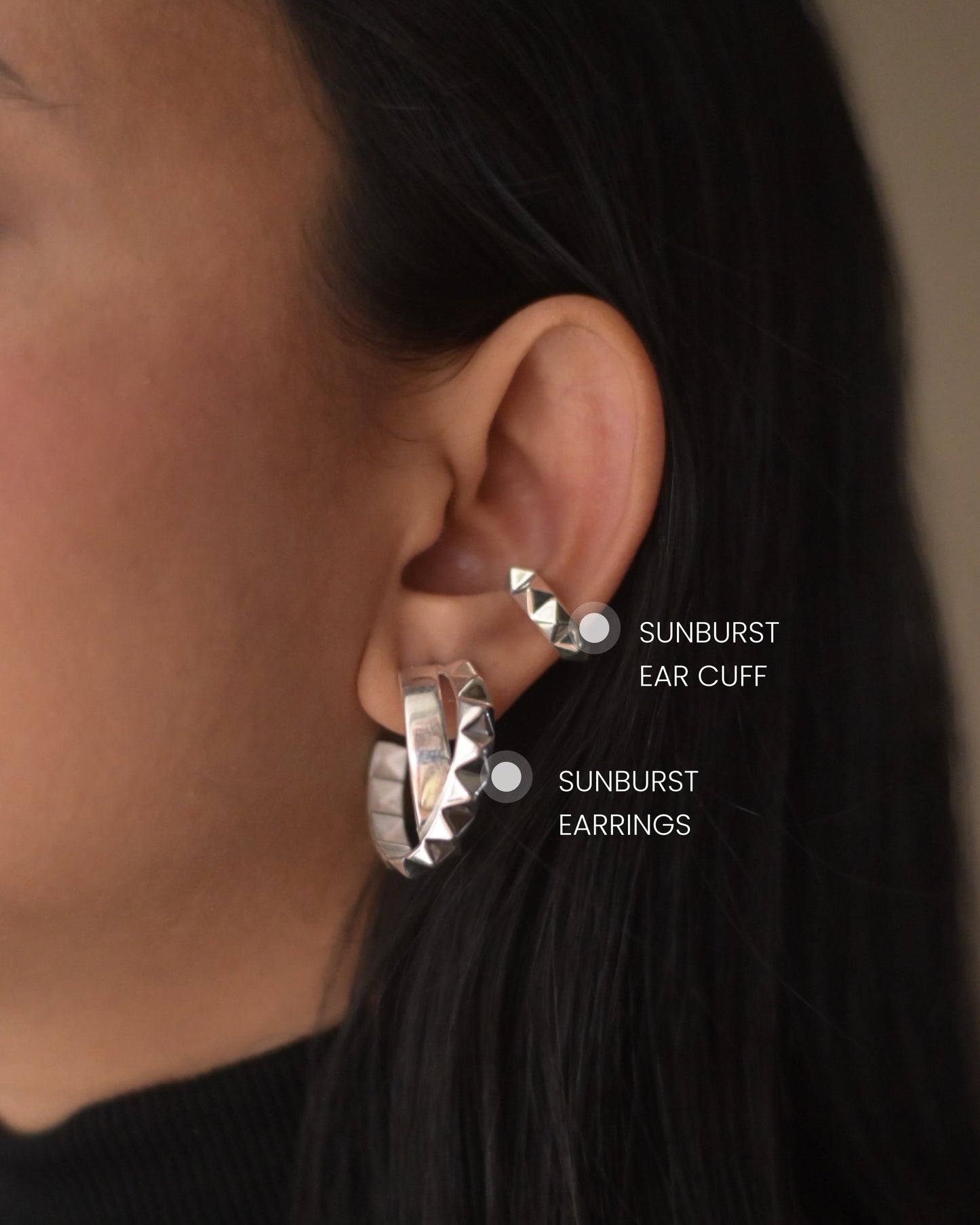 Sunburst Hoop + Sunburst Earcuff