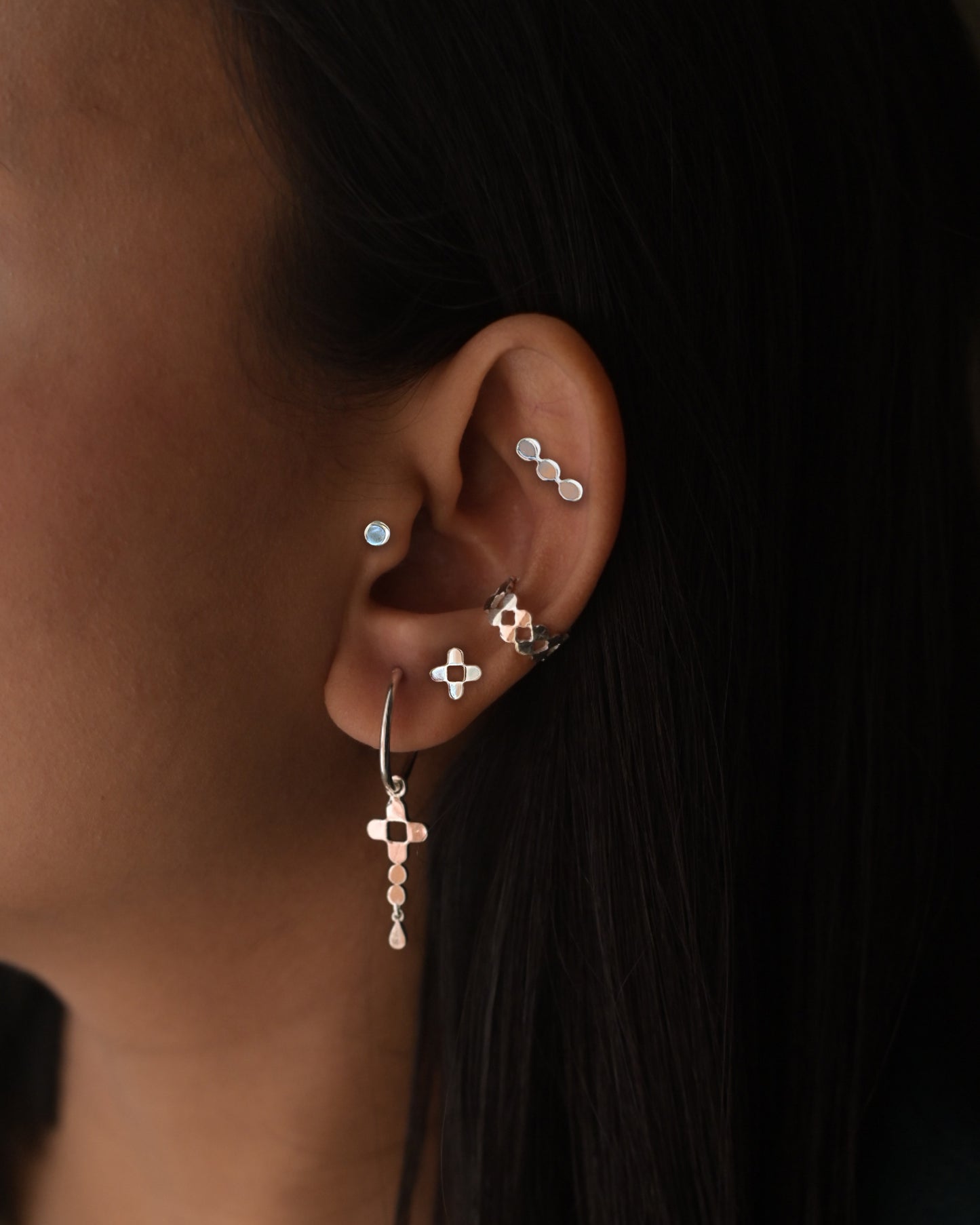 Phul Pata Drop Earrings + Phul Stud + Phul Ear Cuff + Dew Drop Stud + Morning Dew Stud