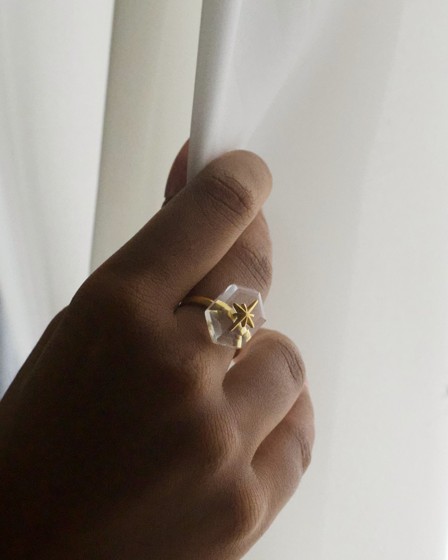 Polaris Clear Quartz Sterling Silver Ring
