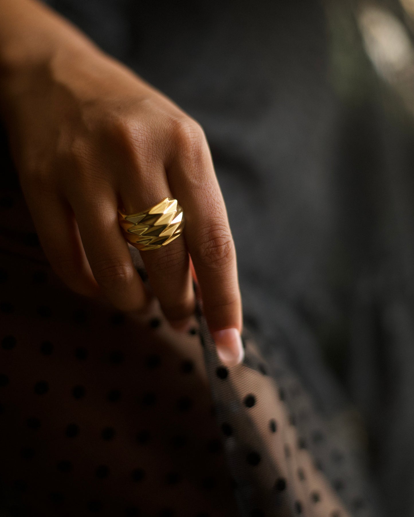Sterling Silver Crystal Ray Ring