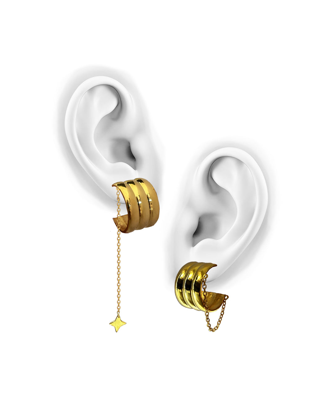 Fashion jewelery star drop hoops for ladies