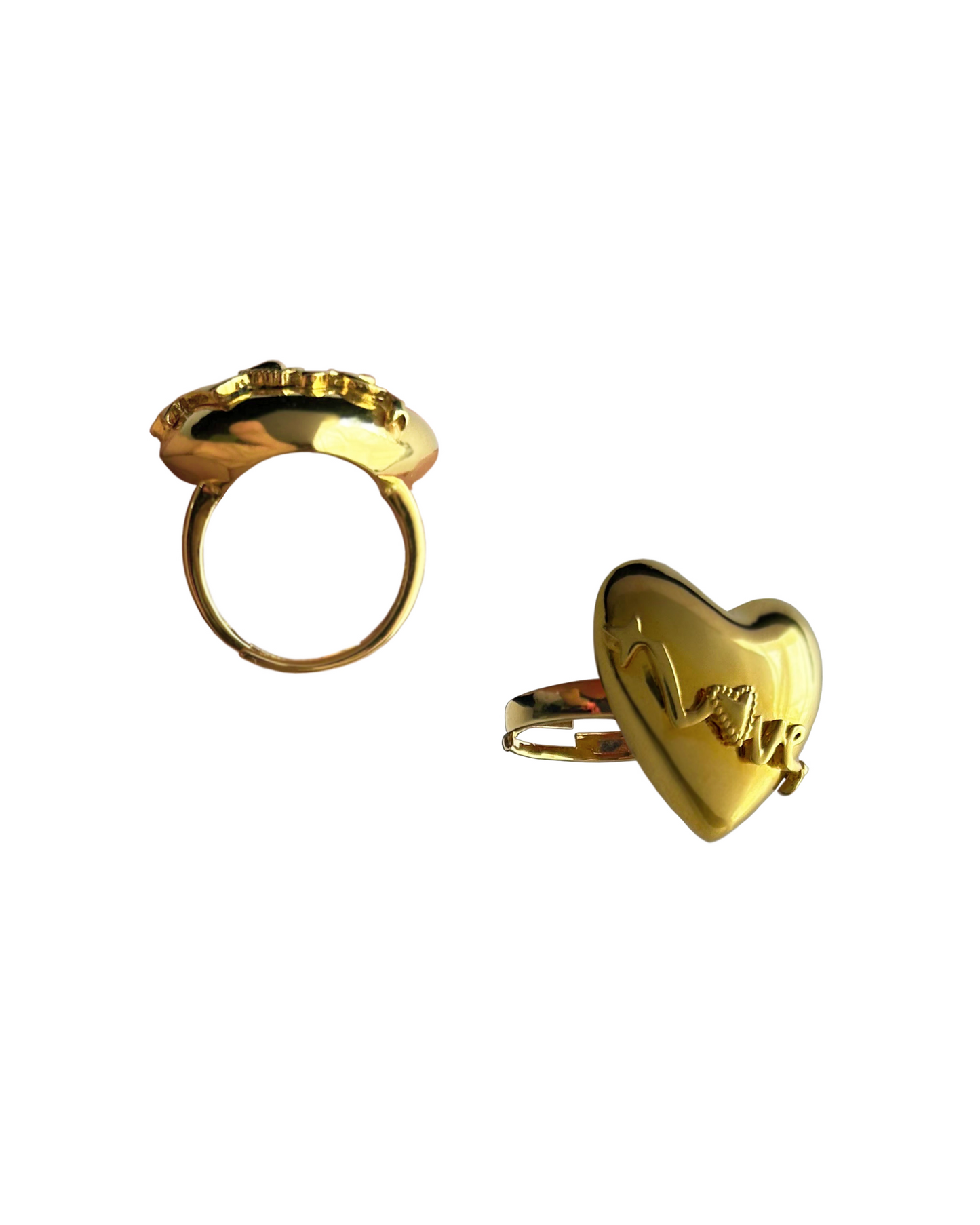 Modern gold sweetheart rings for women