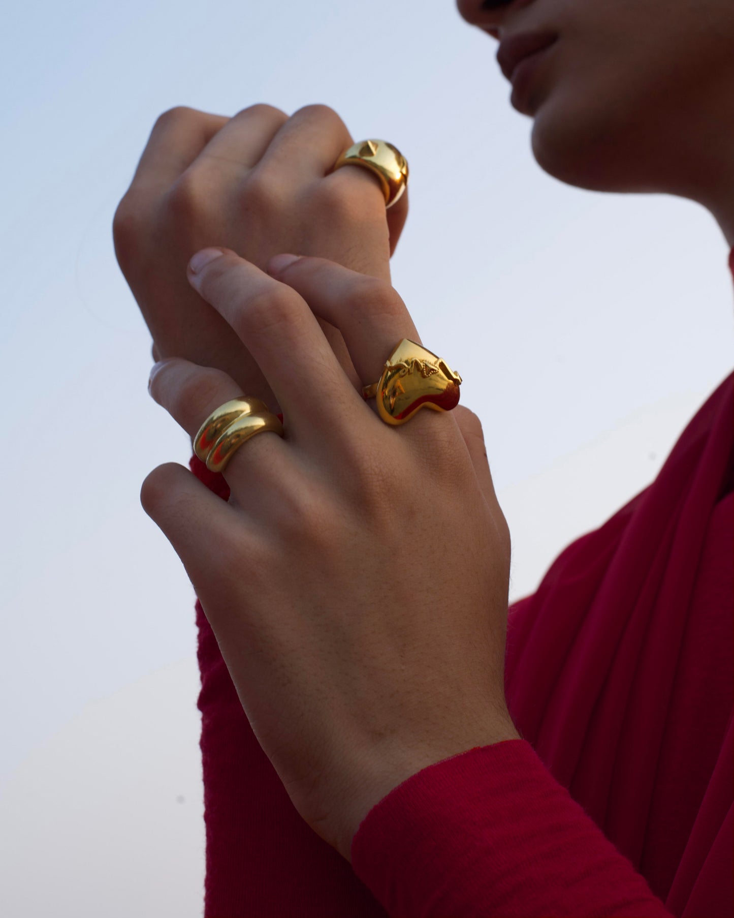 Modern gold rings and bands