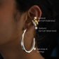 Axis Hoop XL + Sunburst  Ear Cuff (Silver tone) + Sunburst  Ear Cuff (Gold tone)