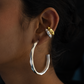 Axis Hoop XL + Sunburst  Ear Cuff (Silver tone) + Sunburst  Ear Cuff (Gold tone)