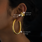 Arc Hoop XL + Sunburst  Ear Cuff + Pebble Ear Cuff