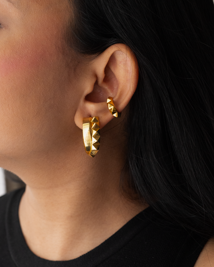 Sunburst Hoop + Sunburst Earcuff