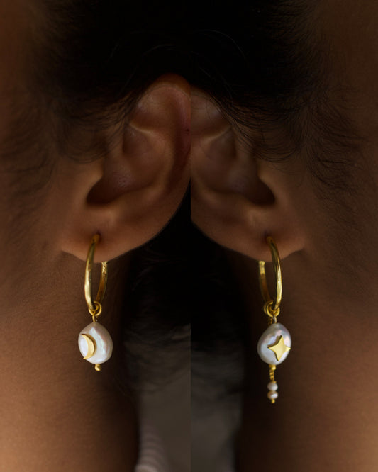 Midnight Sterling Silver Mismatched Earrings