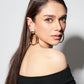Elegant sun burst gold hoop earrings 