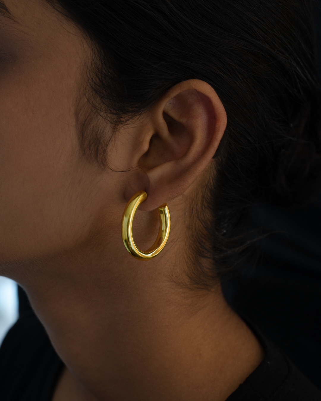 Everyday hoop earring for women - Gold Plated