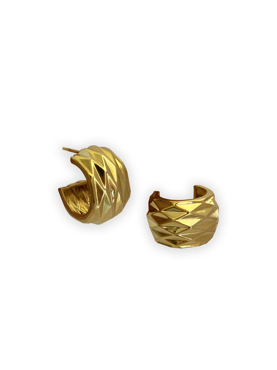 Elegant gold crystal ray hoop earrings