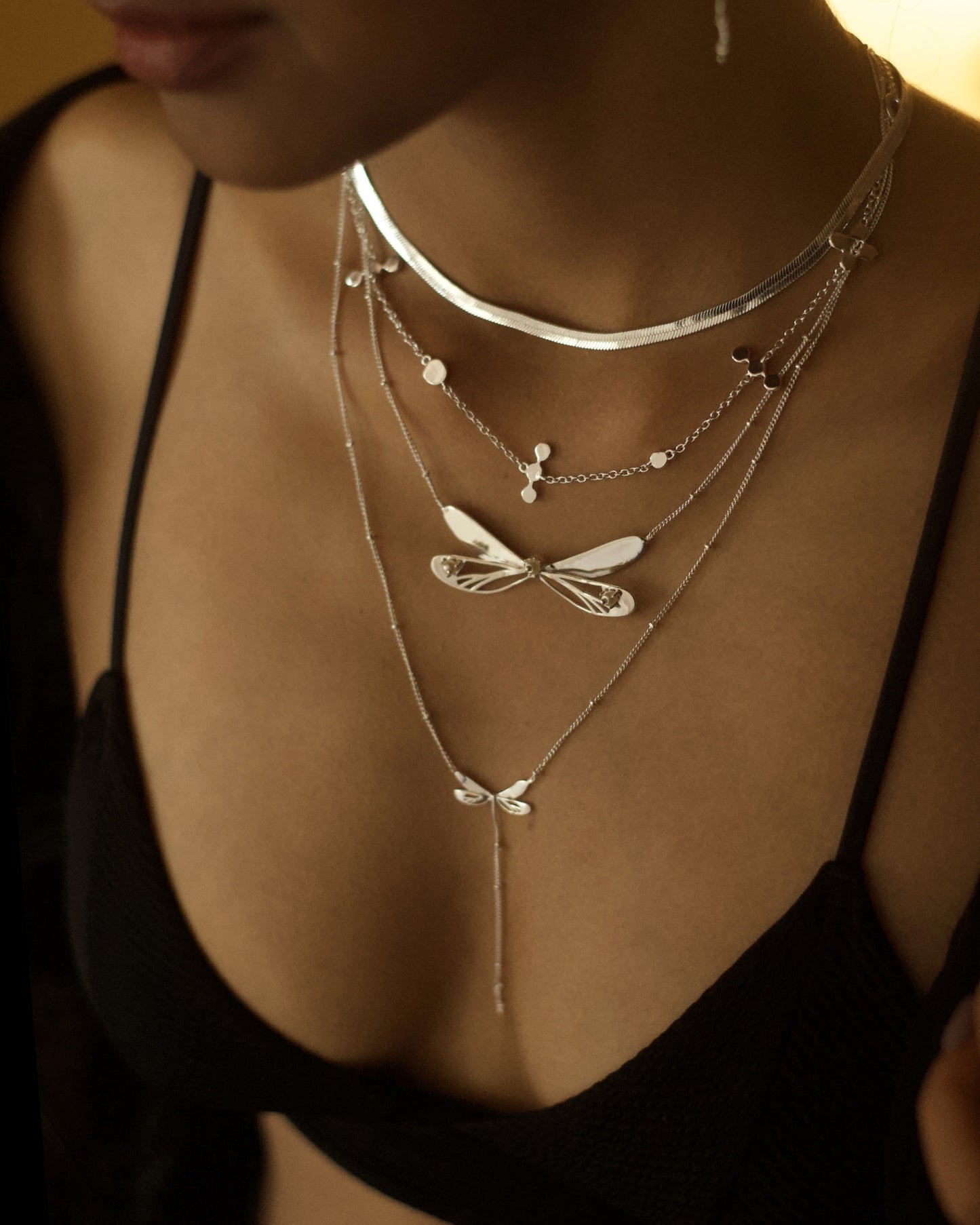 Dragonfly + Phul Pata + Moon Glade Necklaces