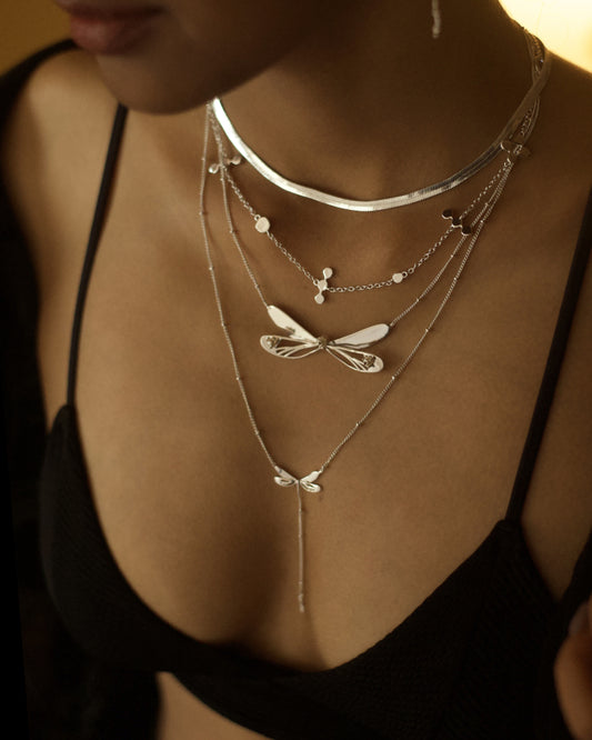 Dragonfly + Phul Pata + Moon Glade Necklaces
