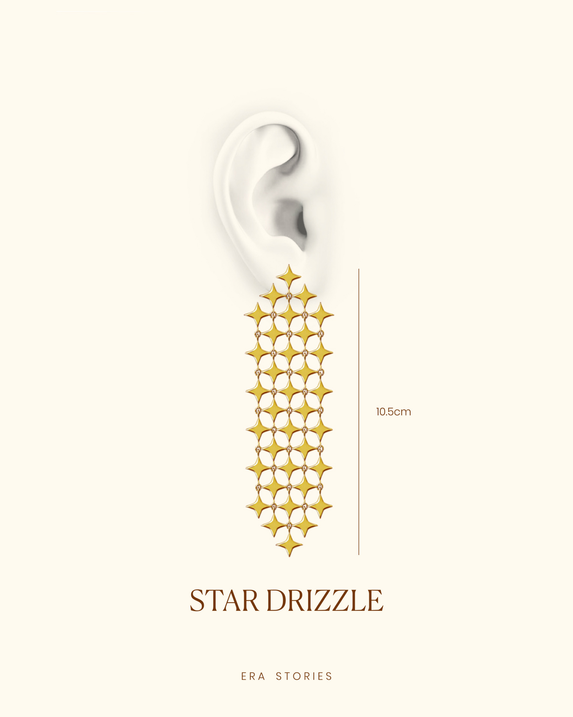 Star Drizzle gold modern drop jewellery  for women