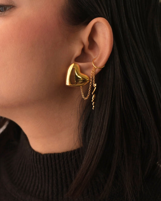 Love Note Stud with Ear Cuff