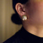 Modern Gold Lunar rock stud earrings