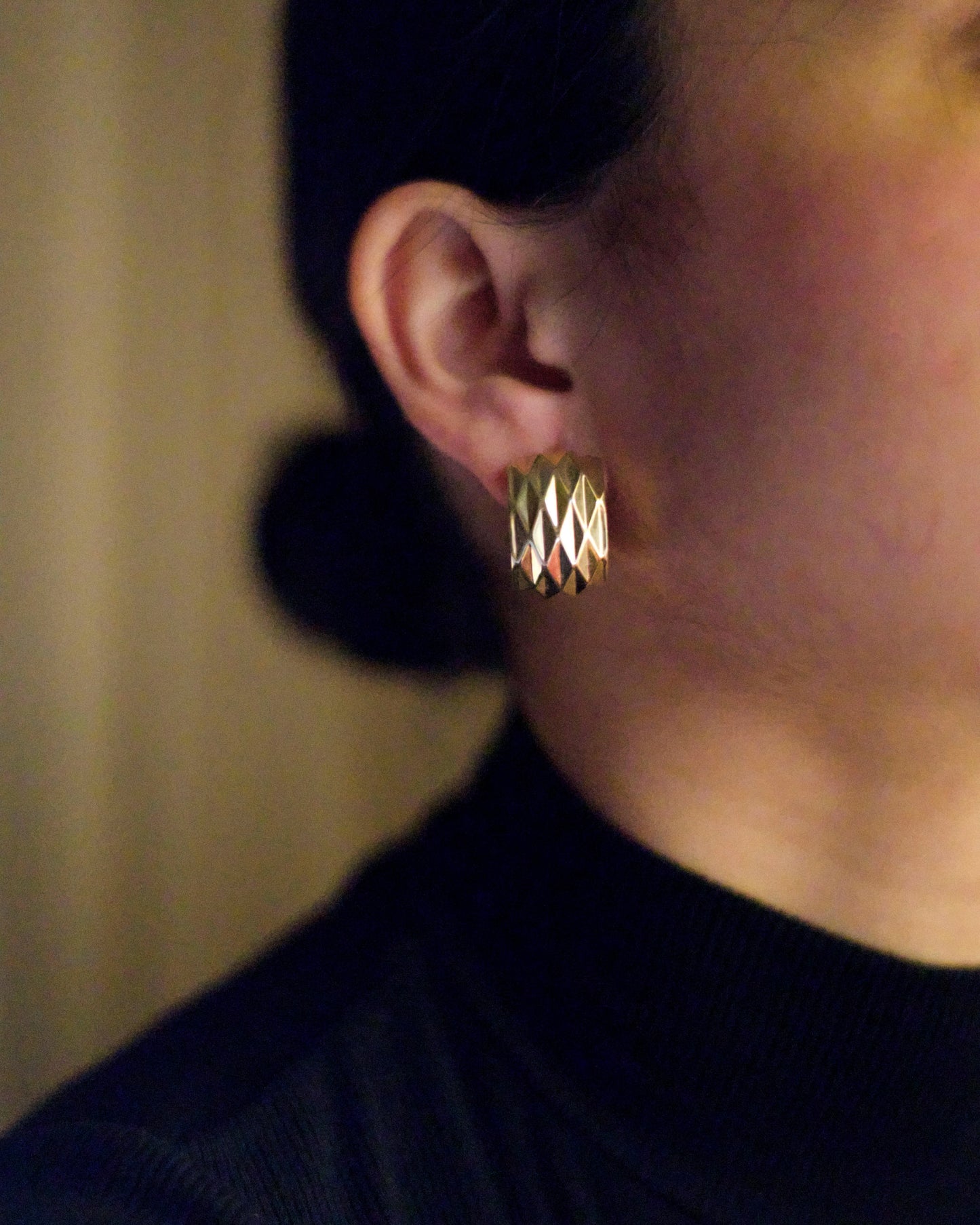 Modern Gold Lunar rock stud earrings