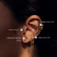 Crescent Moon Stud + Stella Stud + Pebble Ear Cuff + Ursa Ear Cuff