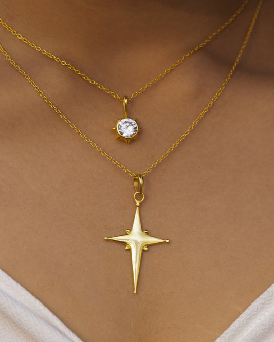 Big Tara Pendant with Chain + Mini Sun Pendant with Chain