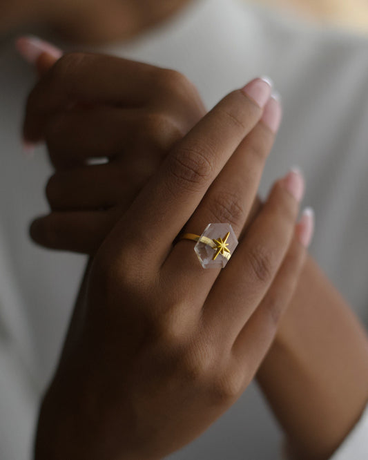 Polaris Clear Quartz Sterling Silver Ring
