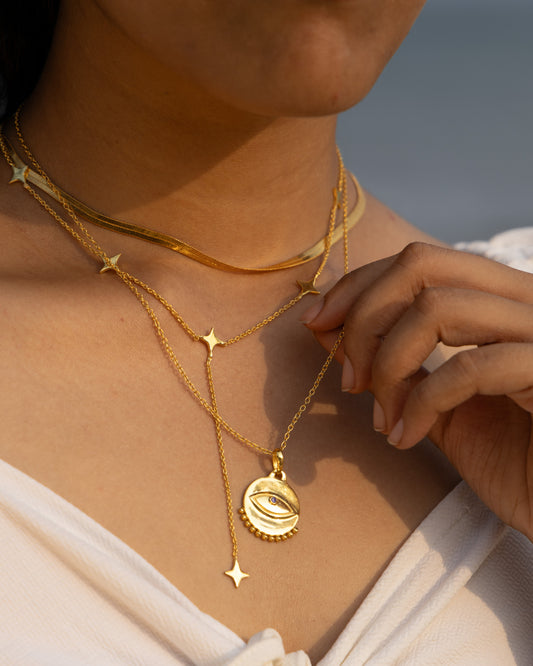 Star Drop + Moon Glade + Evil Eye Necklace