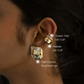 Earring combo for women with gold plated stud and ear cuff