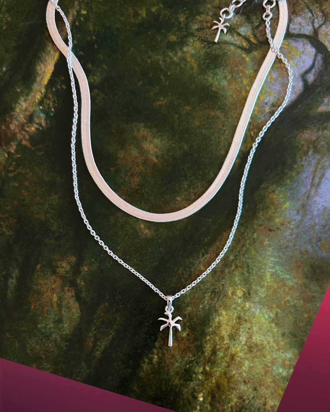 Mini Mystic Palm Pendant + Moon Glade Necklace