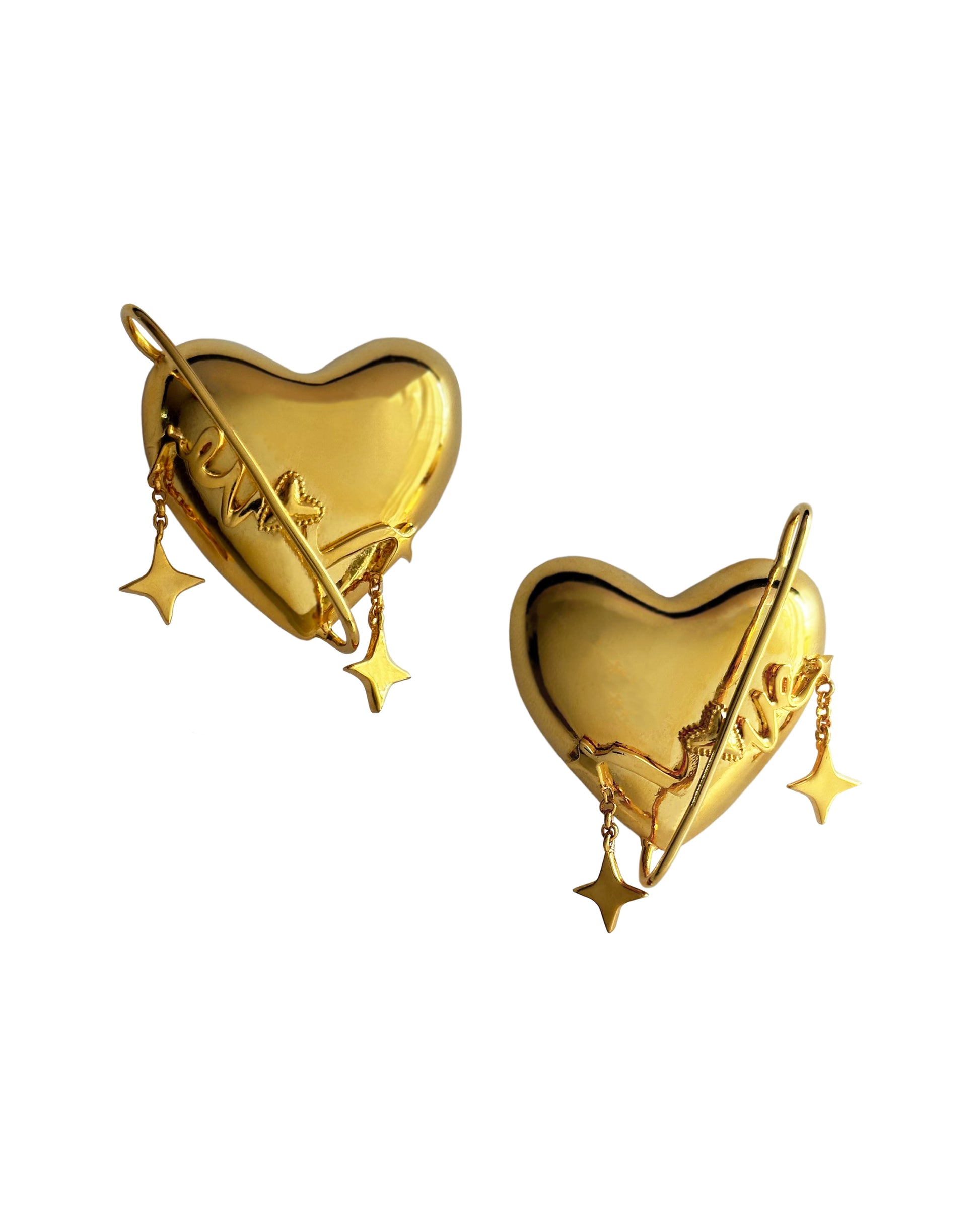 Modern Gold heart statement earrings