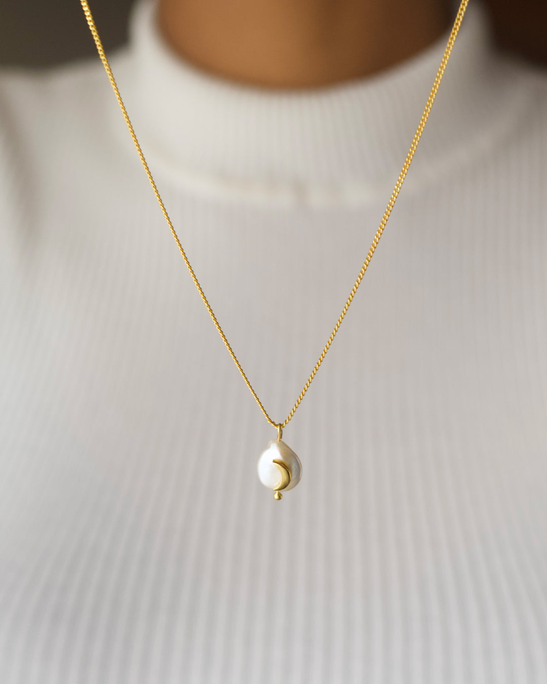Lunar Ocean Sterling Silver Pendant with Chain