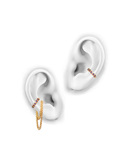 Fine gold chain studs for women