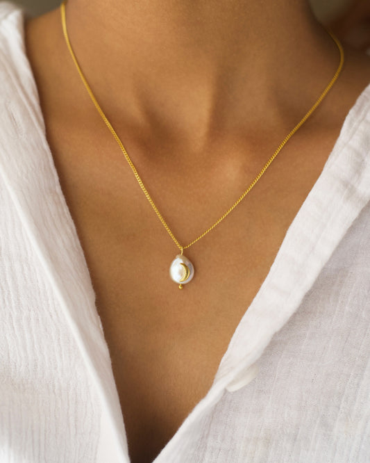 Lunar Ocean Sterling Silver Pendant with Chain