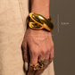 Gold plated statement bangle for women with dimenson