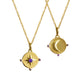 Fine gold moon and star pendants for women