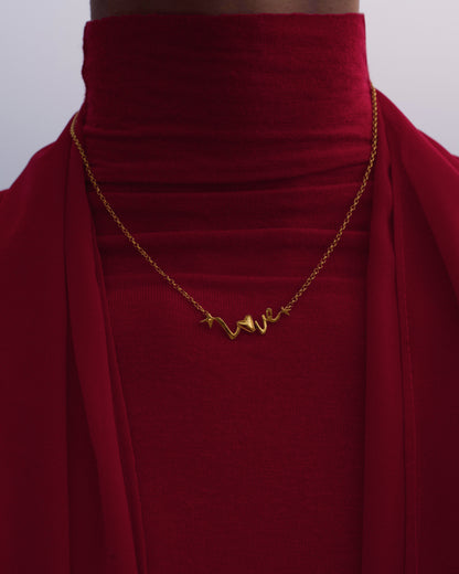 Modern jewellery gold love chain for women