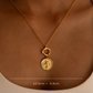 minimal charm pendant with palm tree motif in gold plated 